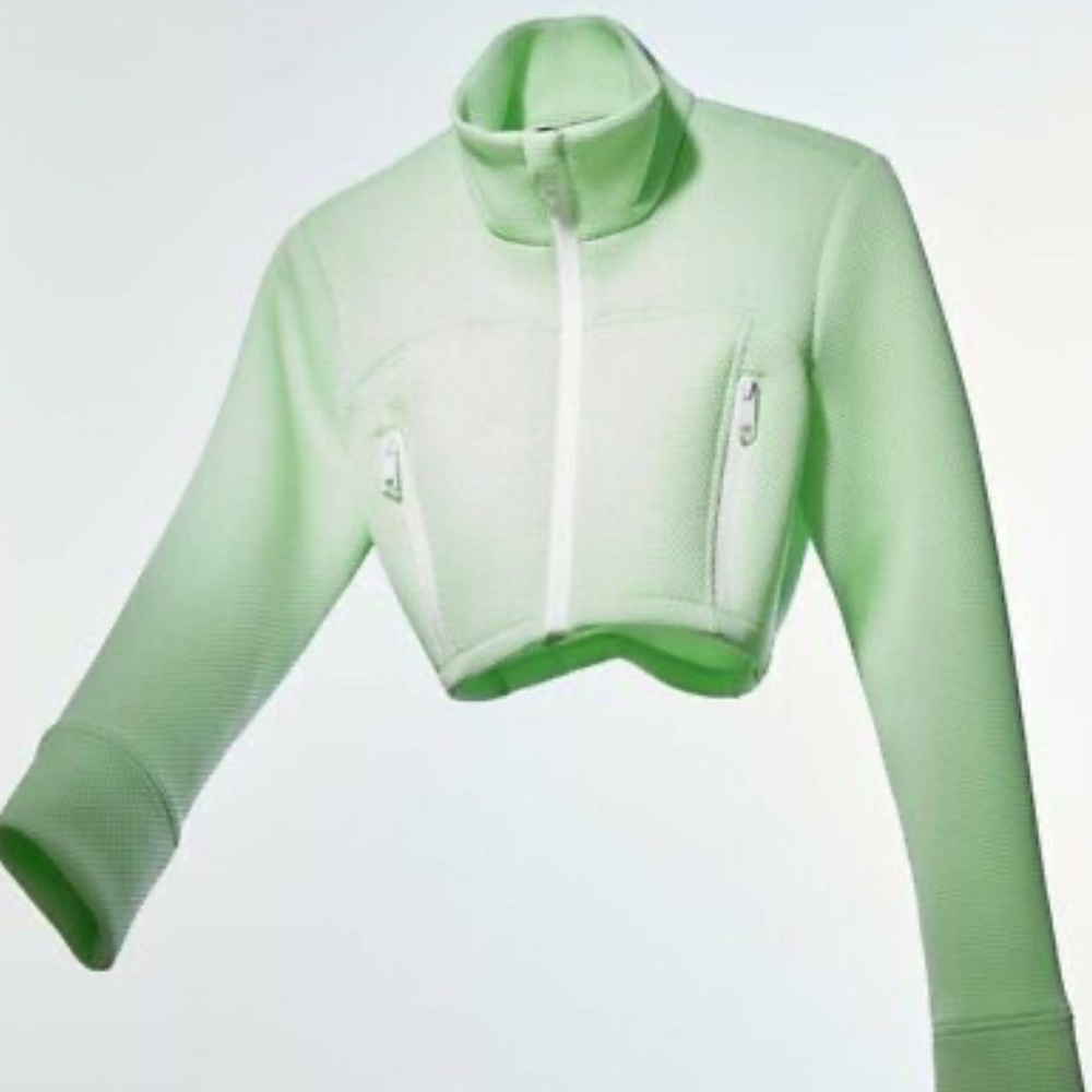 Cropped apple green jacket